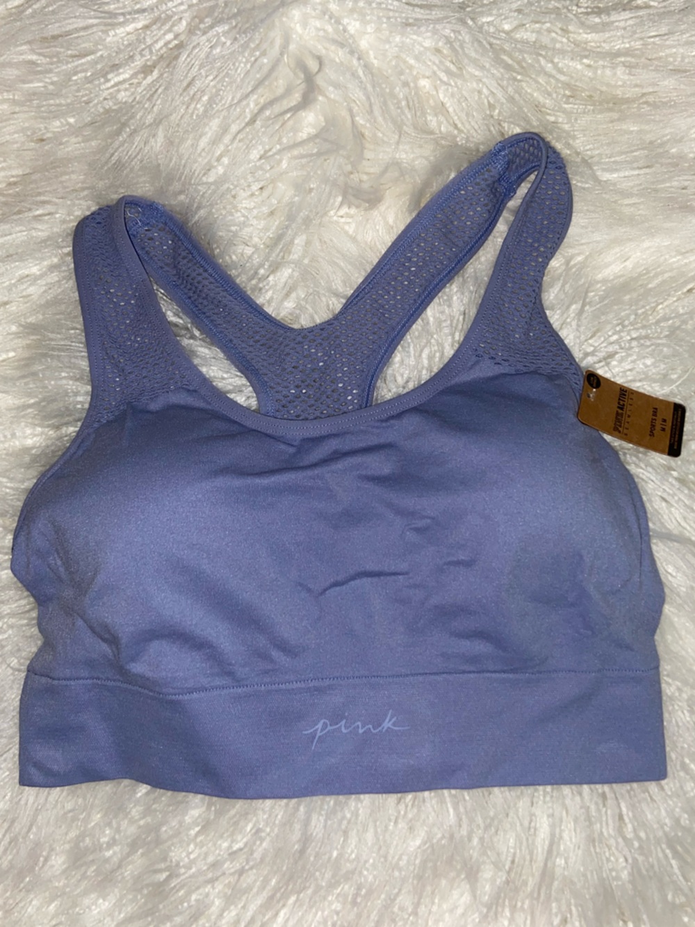 PINK Victoria's Secret Lavender Mesh Racerback Sports Bra